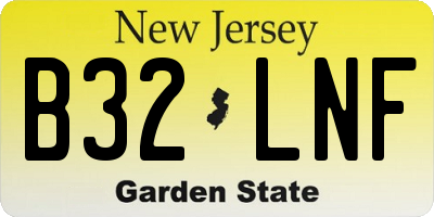 NJ license plate B32LNF