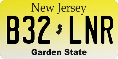 NJ license plate B32LNR