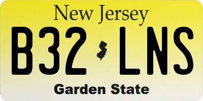 NJ license plate B32LNS