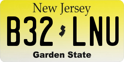 NJ license plate B32LNU