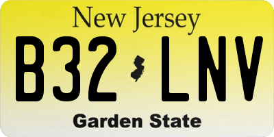 NJ license plate B32LNV