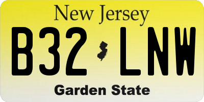NJ license plate B32LNW