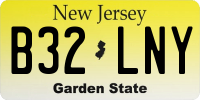NJ license plate B32LNY