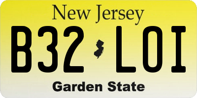 NJ license plate B32LOI