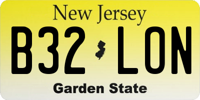NJ license plate B32LON