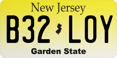 NJ license plate B32LOY