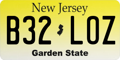 NJ license plate B32LOZ
