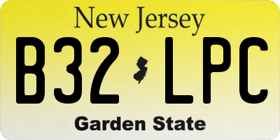 NJ license plate B32LPC