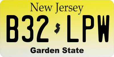 NJ license plate B32LPW