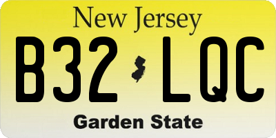 NJ license plate B32LQC