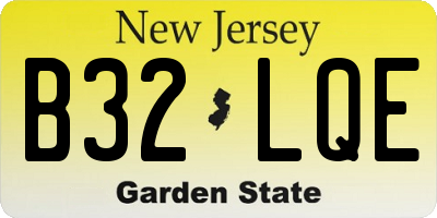 NJ license plate B32LQE