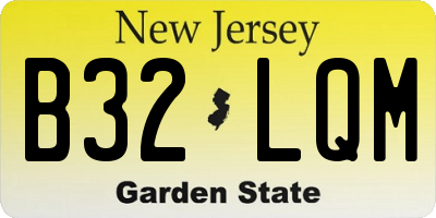 NJ license plate B32LQM
