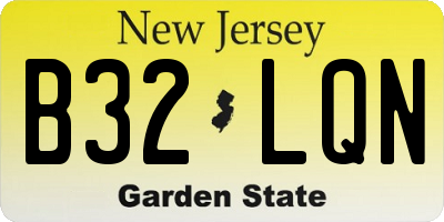 NJ license plate B32LQN