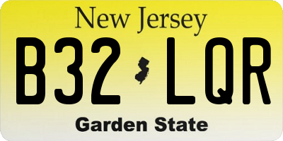 NJ license plate B32LQR