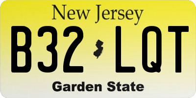 NJ license plate B32LQT