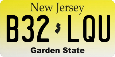 NJ license plate B32LQU