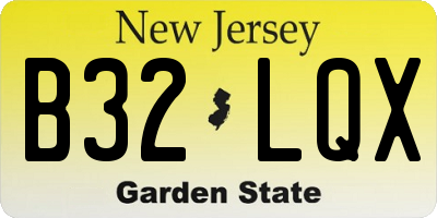 NJ license plate B32LQX