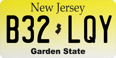 NJ license plate B32LQY