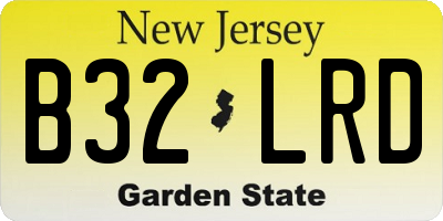 NJ license plate B32LRD