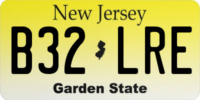 NJ license plate B32LRE