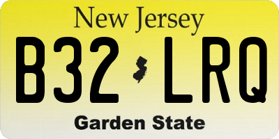 NJ license plate B32LRQ