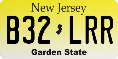 NJ license plate B32LRR