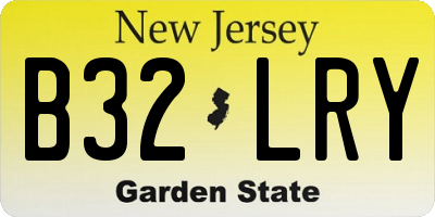 NJ license plate B32LRY