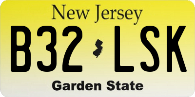NJ license plate B32LSK