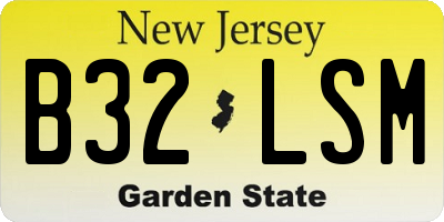 NJ license plate B32LSM