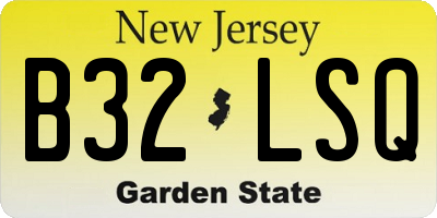 NJ license plate B32LSQ