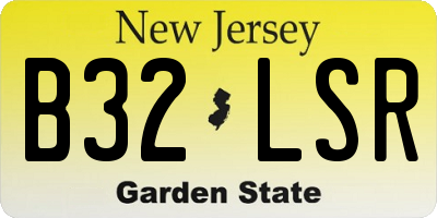 NJ license plate B32LSR