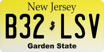 NJ license plate B32LSV