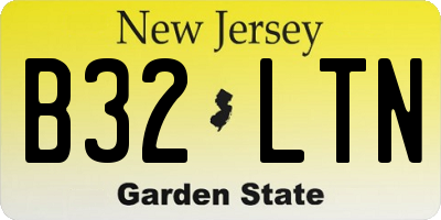 NJ license plate B32LTN
