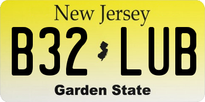 NJ license plate B32LUB