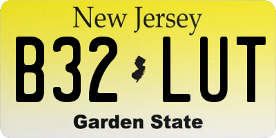 NJ license plate B32LUT