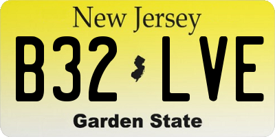 NJ license plate B32LVE