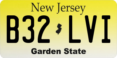 NJ license plate B32LVI