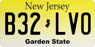 NJ license plate B32LVO