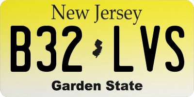 NJ license plate B32LVS