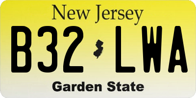 NJ license plate B32LWA