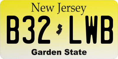 NJ license plate B32LWB