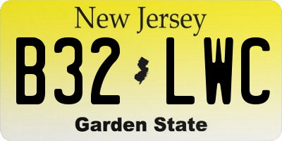 NJ license plate B32LWC
