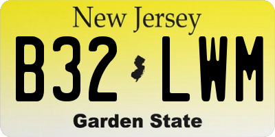 NJ license plate B32LWM
