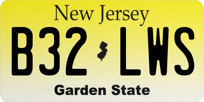 NJ license plate B32LWS