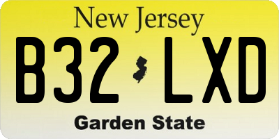 NJ license plate B32LXD