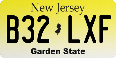 NJ license plate B32LXF