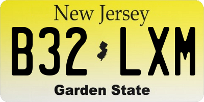 NJ license plate B32LXM