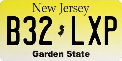 NJ license plate B32LXP