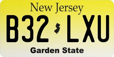 NJ license plate B32LXU