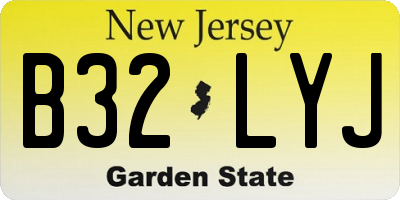 NJ license plate B32LYJ